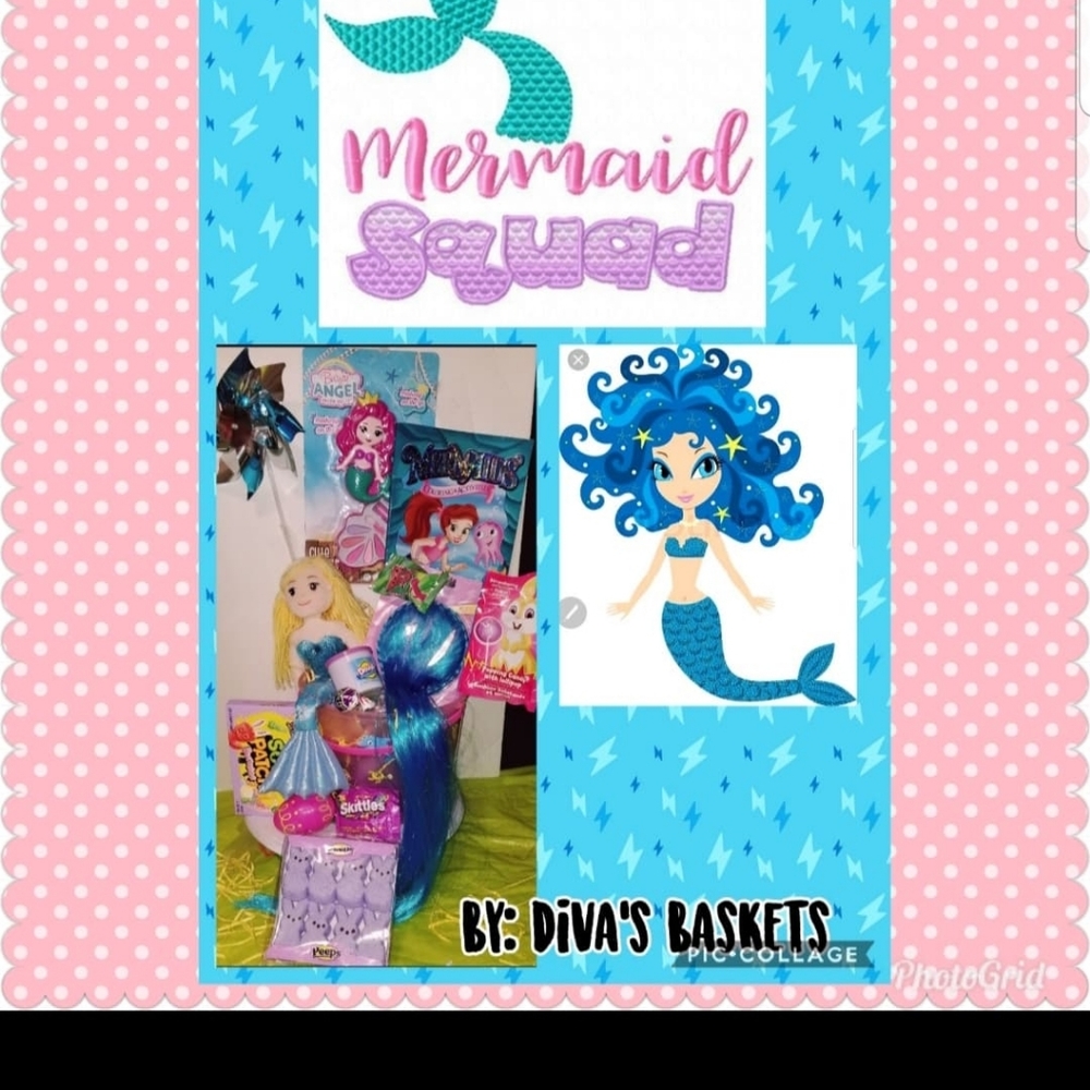 Mermaide Squad Gift Basket Easter Bday New